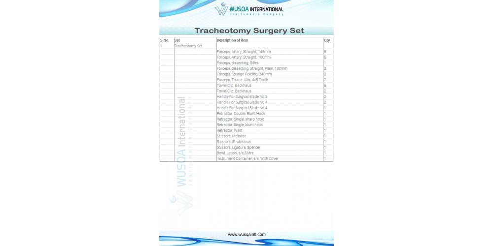 Tracheotomy Set